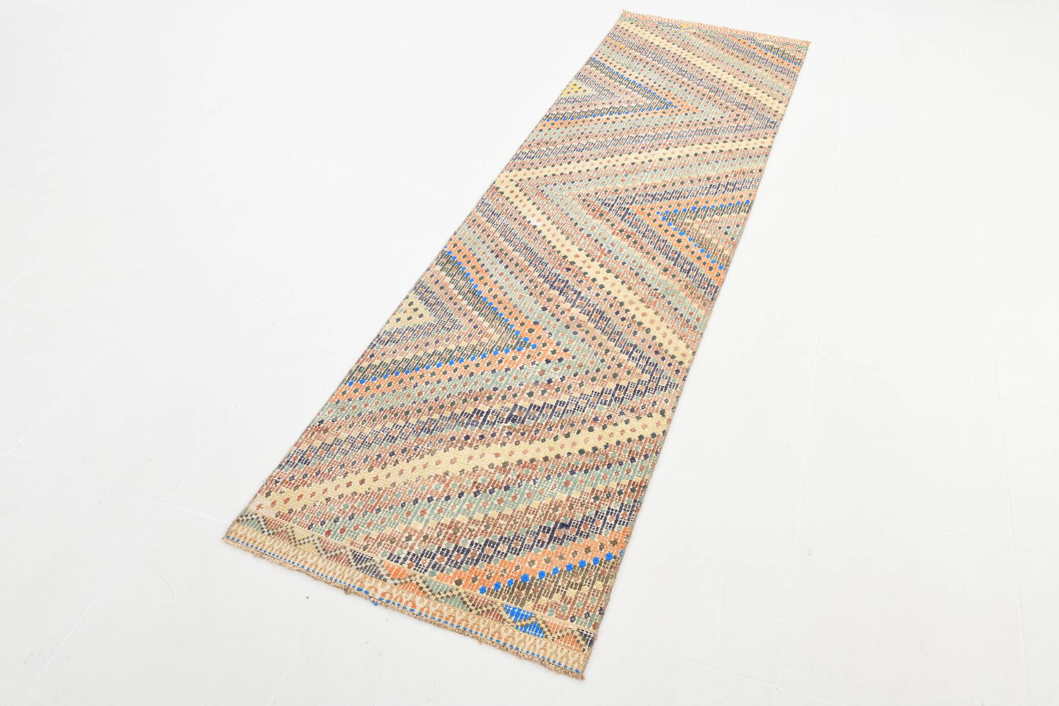 Tapis de couloir Kilim scandinave 2x8, 73x255Cm