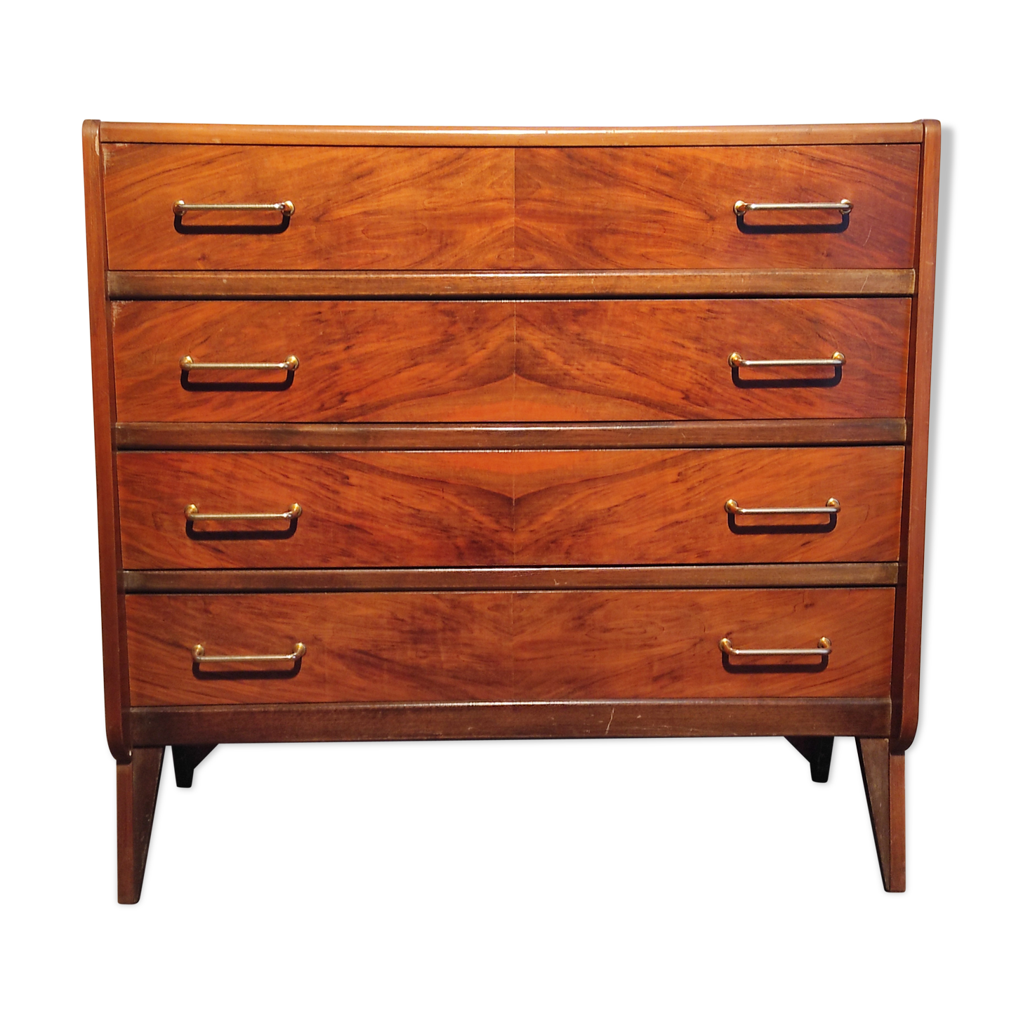 Commode vintage 4 tiroirs pieds compas