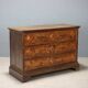 Commode ancienne baroque en noyer à 3 tiroirs, XVIIIe siècle