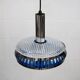 Vintage Chrome & Blue Pendant Lamp - 1970s Massive Belgium Lighting