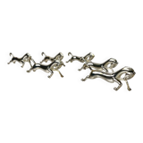 Set of 6 antique silver-plated horse-shaped knife holders