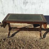 Coffee table on leather