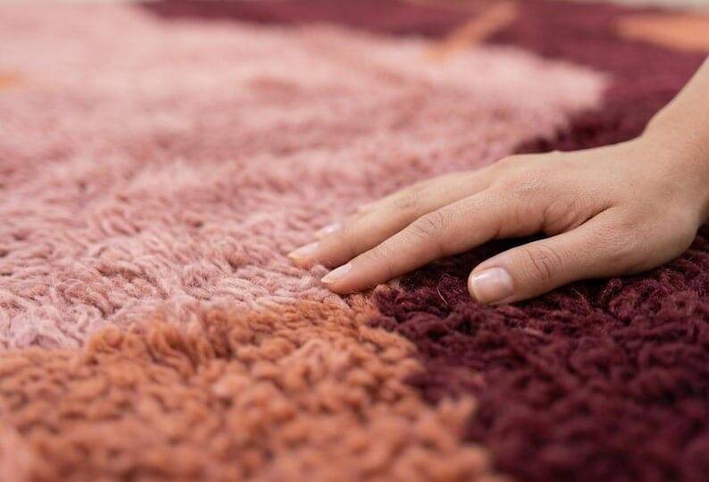 Grand tapis berbère fait main traditionnelle taille 3/4 m