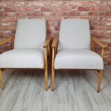 A pair of renovated armchairs "LIS", Fox, Poland 1960s