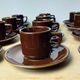 Set of 6 Bistro Cups and Saucers Porcelain Apilco Deshoulières