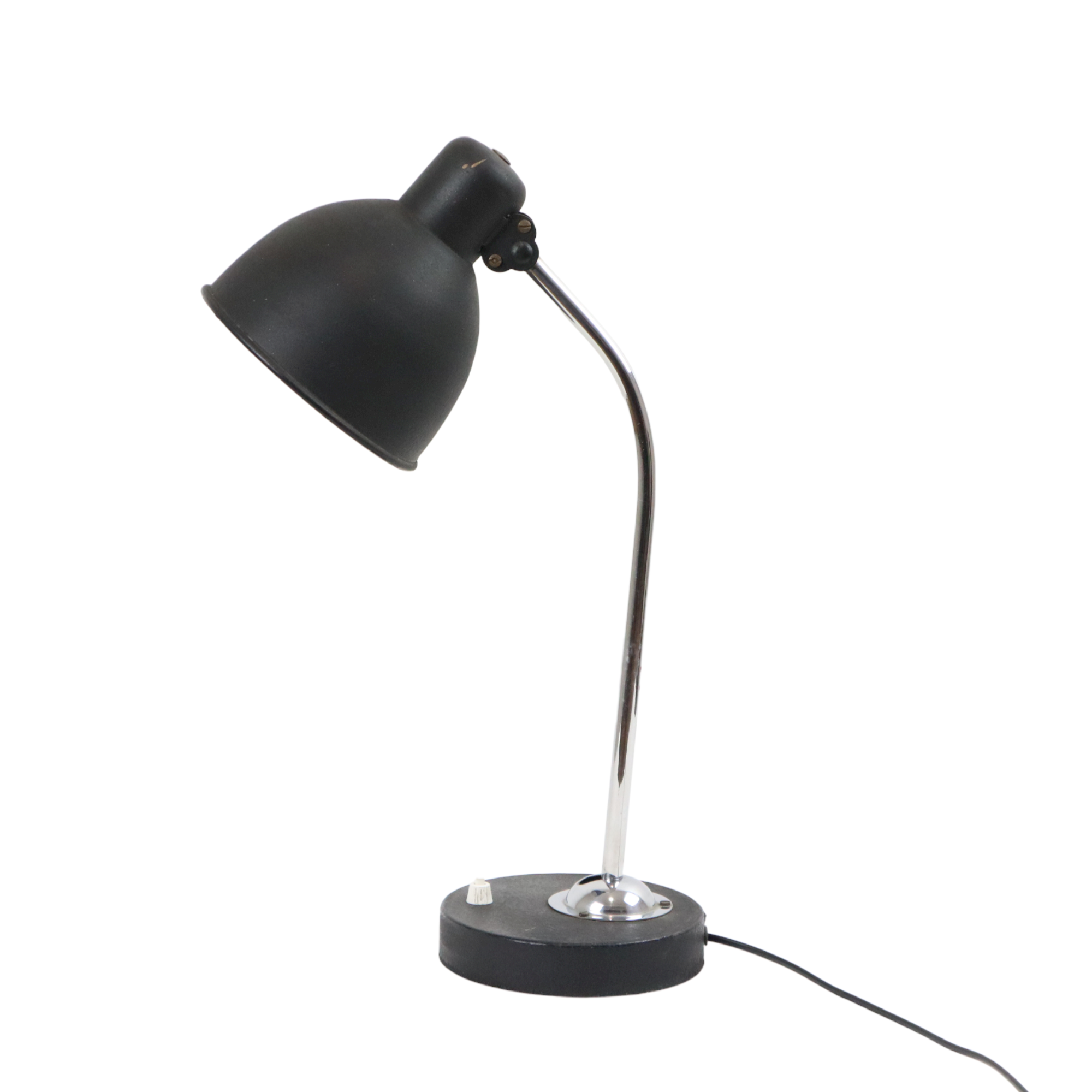 Desk lamp black industrial chrome metal ball joint bauhaus 47cm