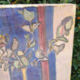 Old art nouveau canvas "the vase"