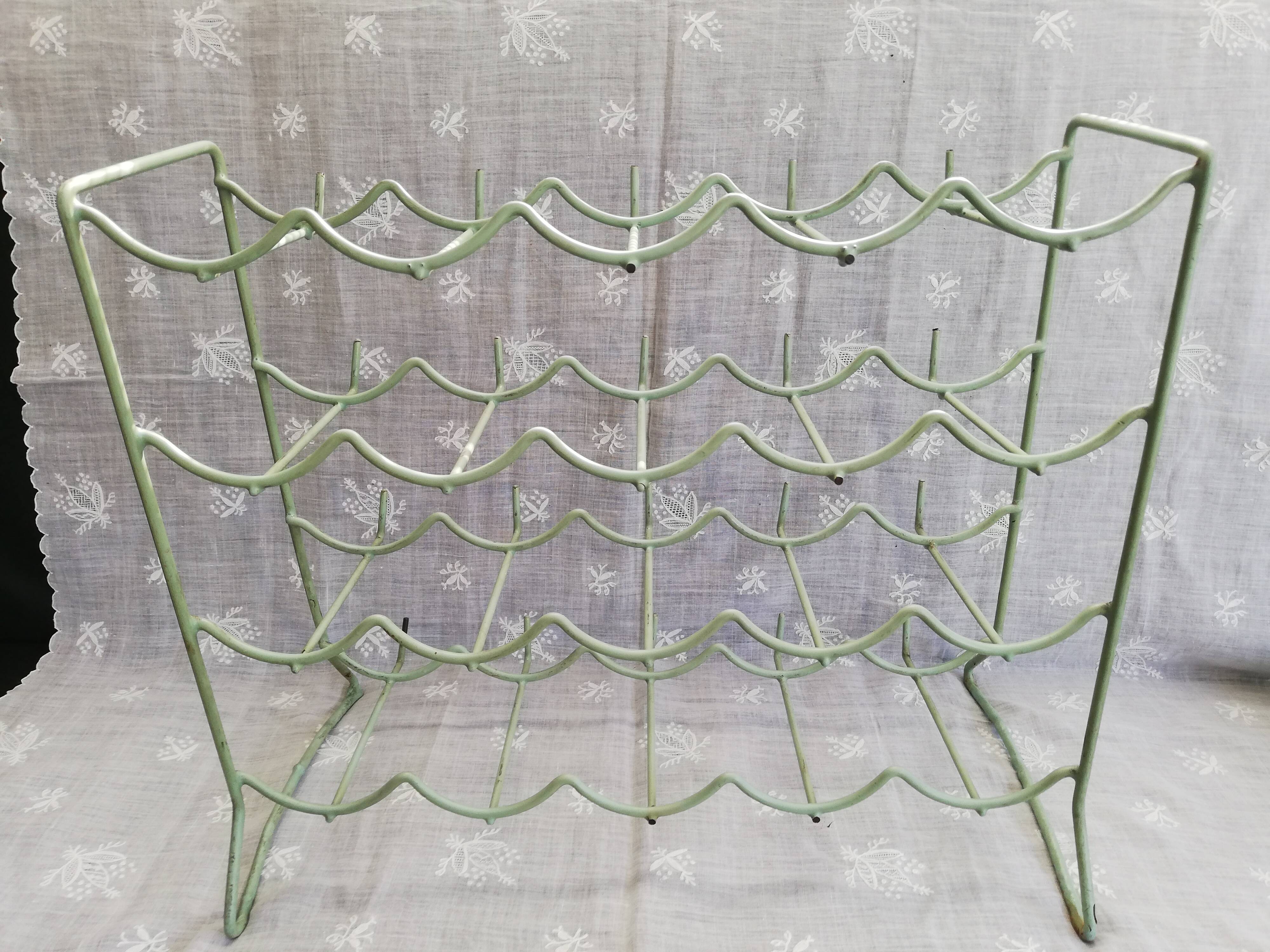 Metal bottle holder Céladon green