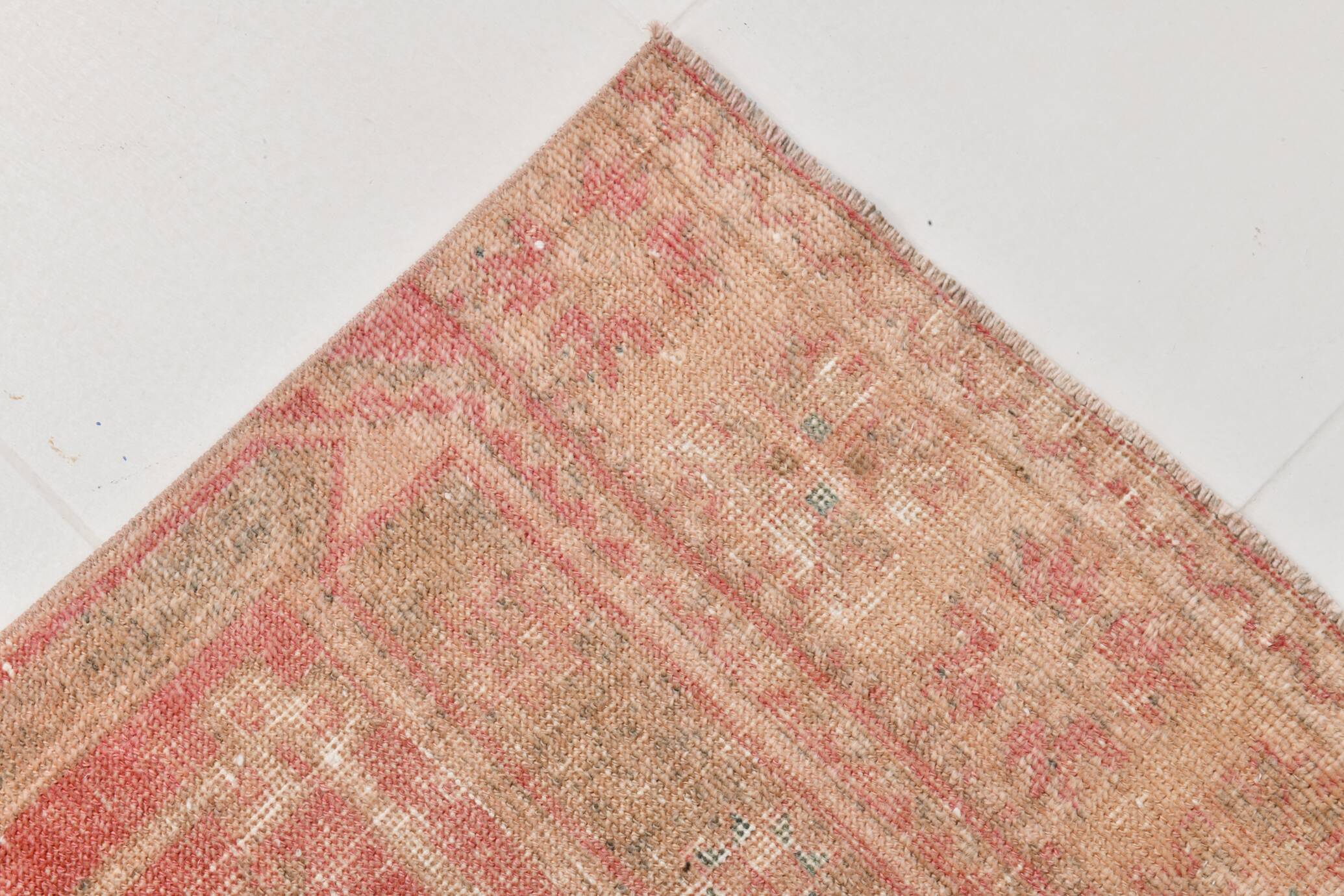 2x12 Stair Red & Pink Vintage Runner Rug, 73x382Cm