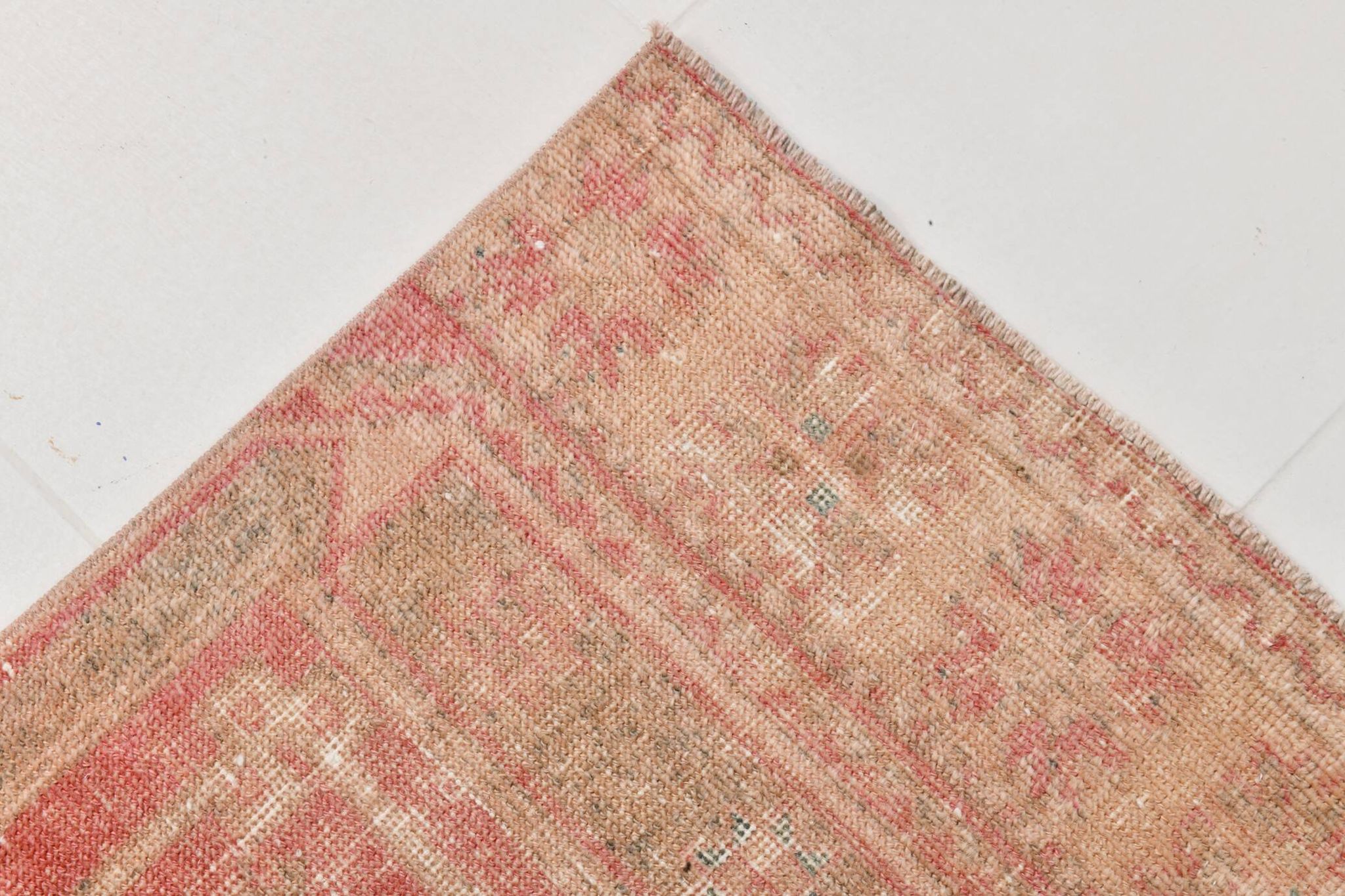 2x12 Stair Red & Pink Vintage Runner Rug, 73x382Cm