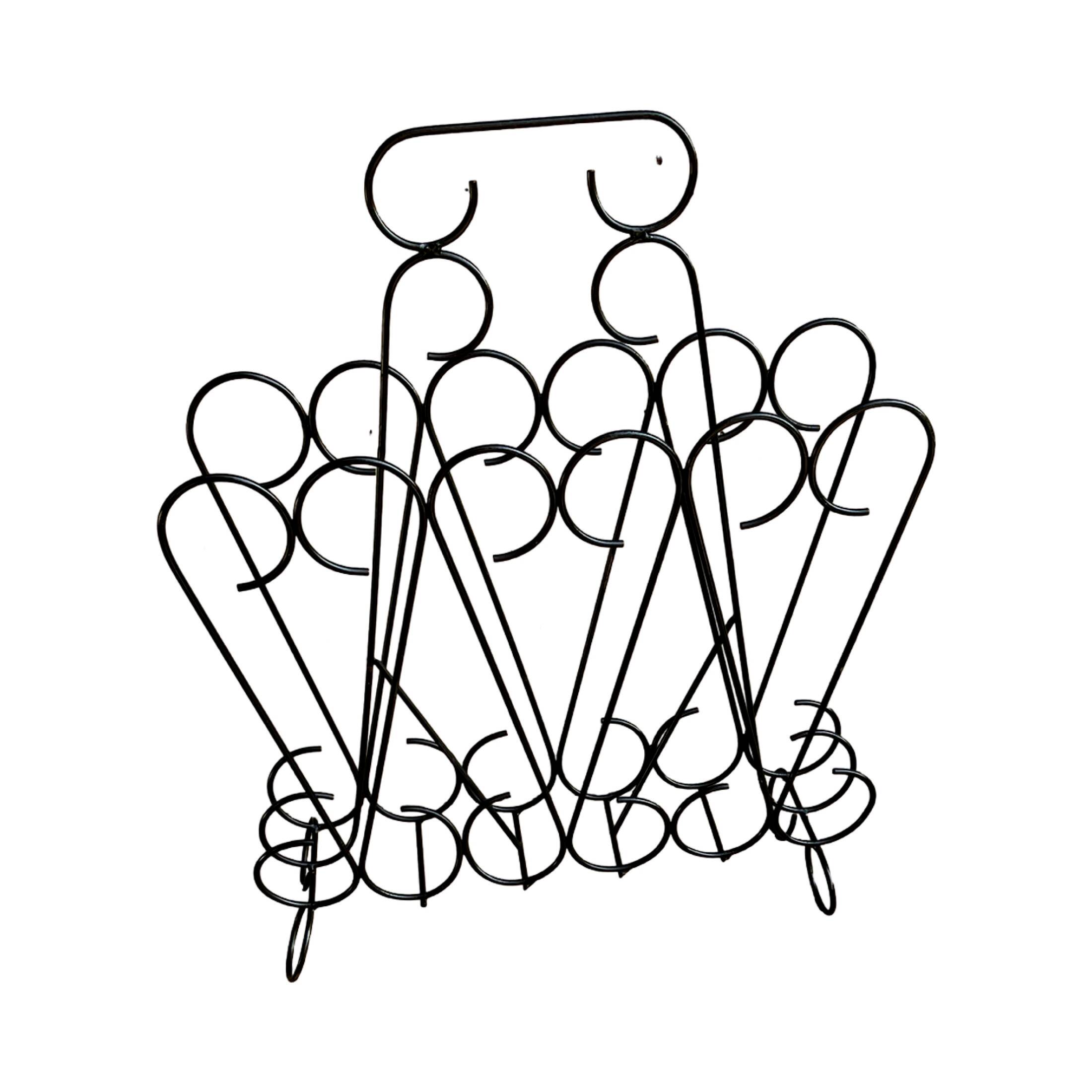 Openwork metalwork newspaper rack, Belgium 1970s