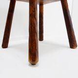 Brutalist solid wood side table