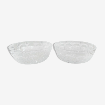 Two bohemian crystal cups