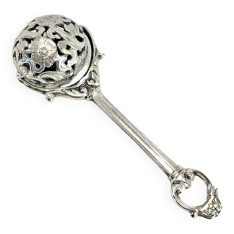 Old silver bell rattle