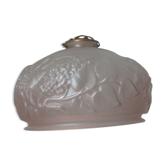 Pink opaque glass globe art nouveau luminaire