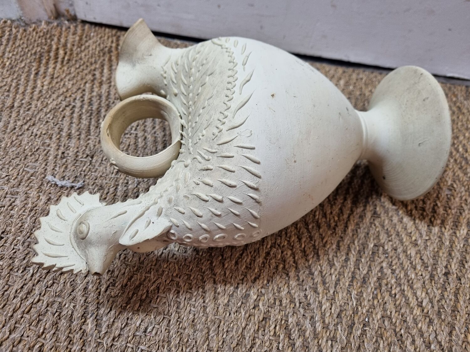 Spanish ceramic rooster pitcher 1980