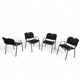 4 chaises de salle à manger en tissu noir Castiglietta par Castiglioni pour Zanotta / Italie années 1960