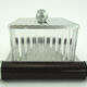 Glass cookie box and mirror tray - Art Deco style - vintage 30s
