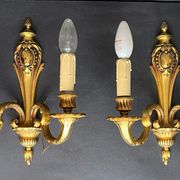 Pair of gilded bronze sconces