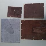 Set of 4 Danish photo frames 40s or 50s in curved glass