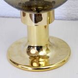 Pair of golden smoked glass lamps