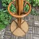 Vintage 1970s rattan parrot coat rack