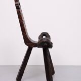 Brutalist tripod Spanish stool 1950s