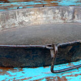 Old oval metal tray