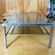 1970s coffee table in brushed metal, brass and smoked glass by Willy R