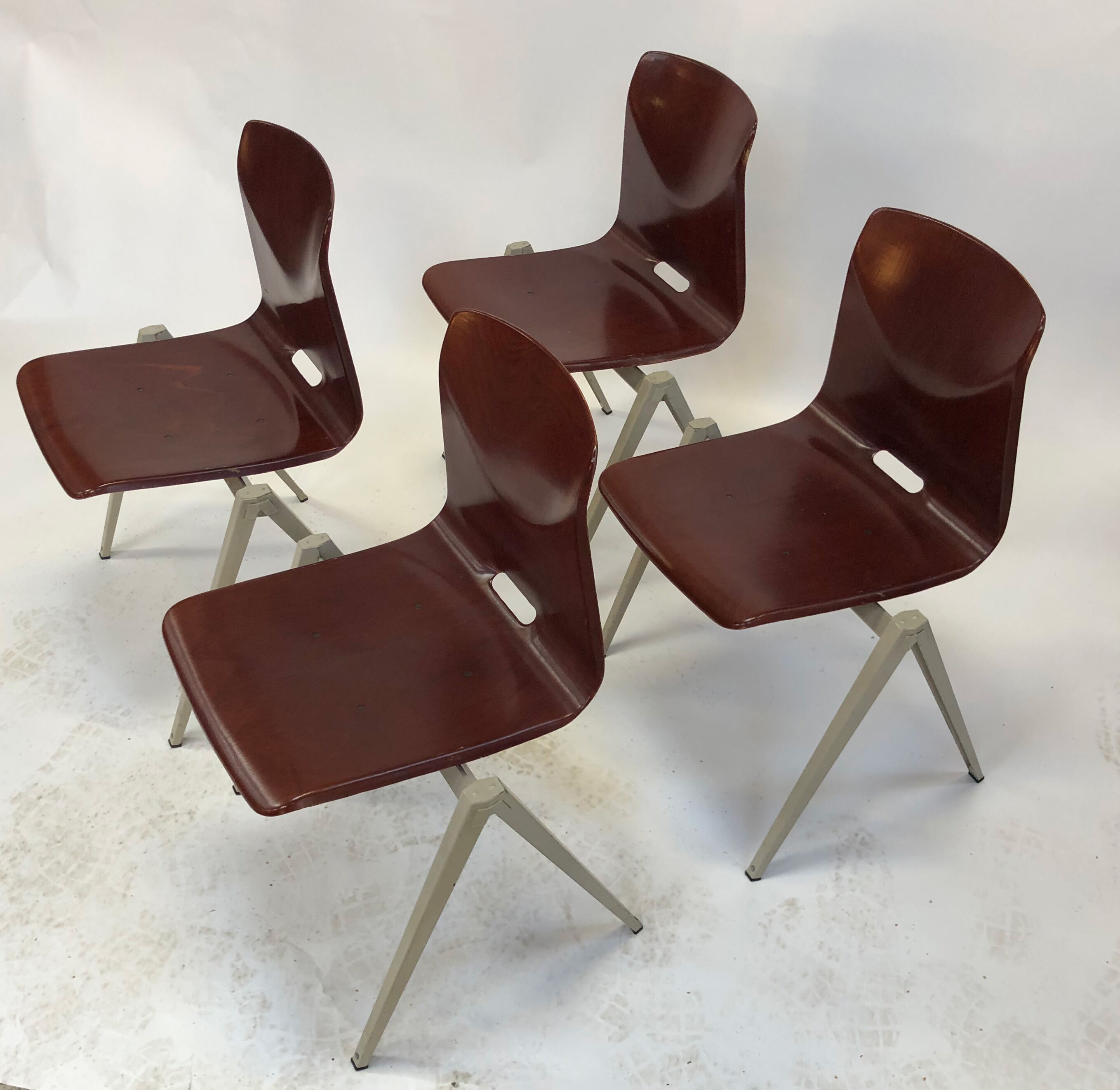 Lot of 4 vintage chairs Galvanitas S22 in the Netherlands