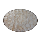 Mother-of-pearl and brass tray