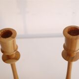 Pair of vintage wooden candle holders 1970
