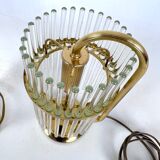 Vintage Italian pair of Signed brass table lamps by Sciolari. Italy 1970s