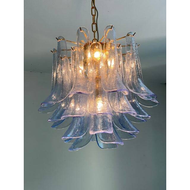 Contemporary Blue “Selle” Murano Glass Chandelier