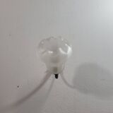 Vintage art deco wall lamp in sandblasted glass and brass