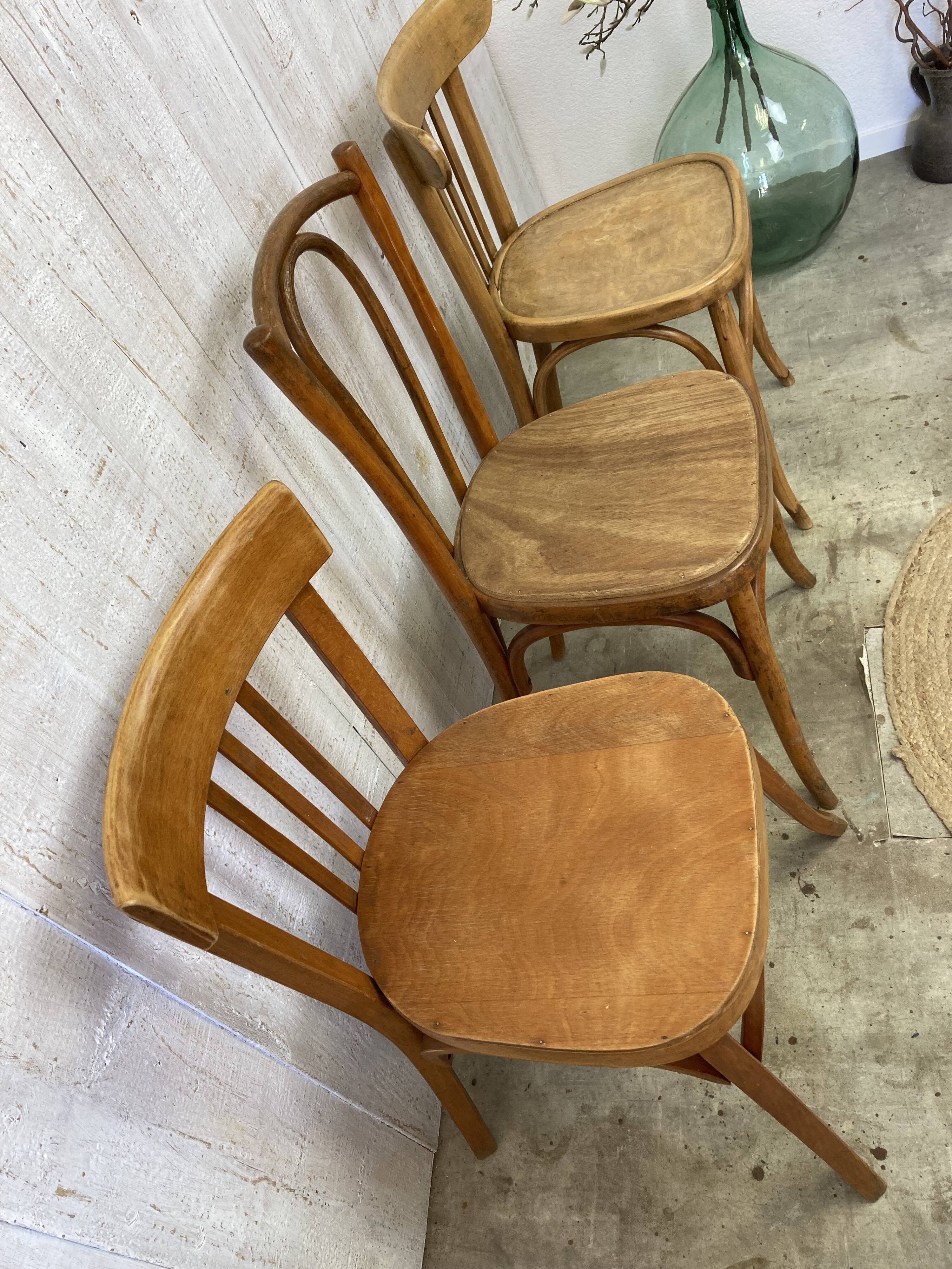 set of 3 mismatched bistro chairs