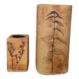 2 herbarium vases by Raymonde Leduc, Vallauris