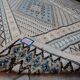 Tapis blanc et bleu marocain en laine fait main - 240x150cm