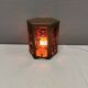 Swedish table lamp in copper and orange glass, by Erik Hoeglund 1960s