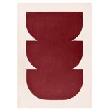 Abstract painting 50x70cm wine red signed Eawy