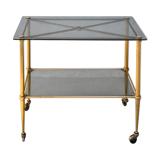 Serving style 1940 on gilded bronze smoked glass top