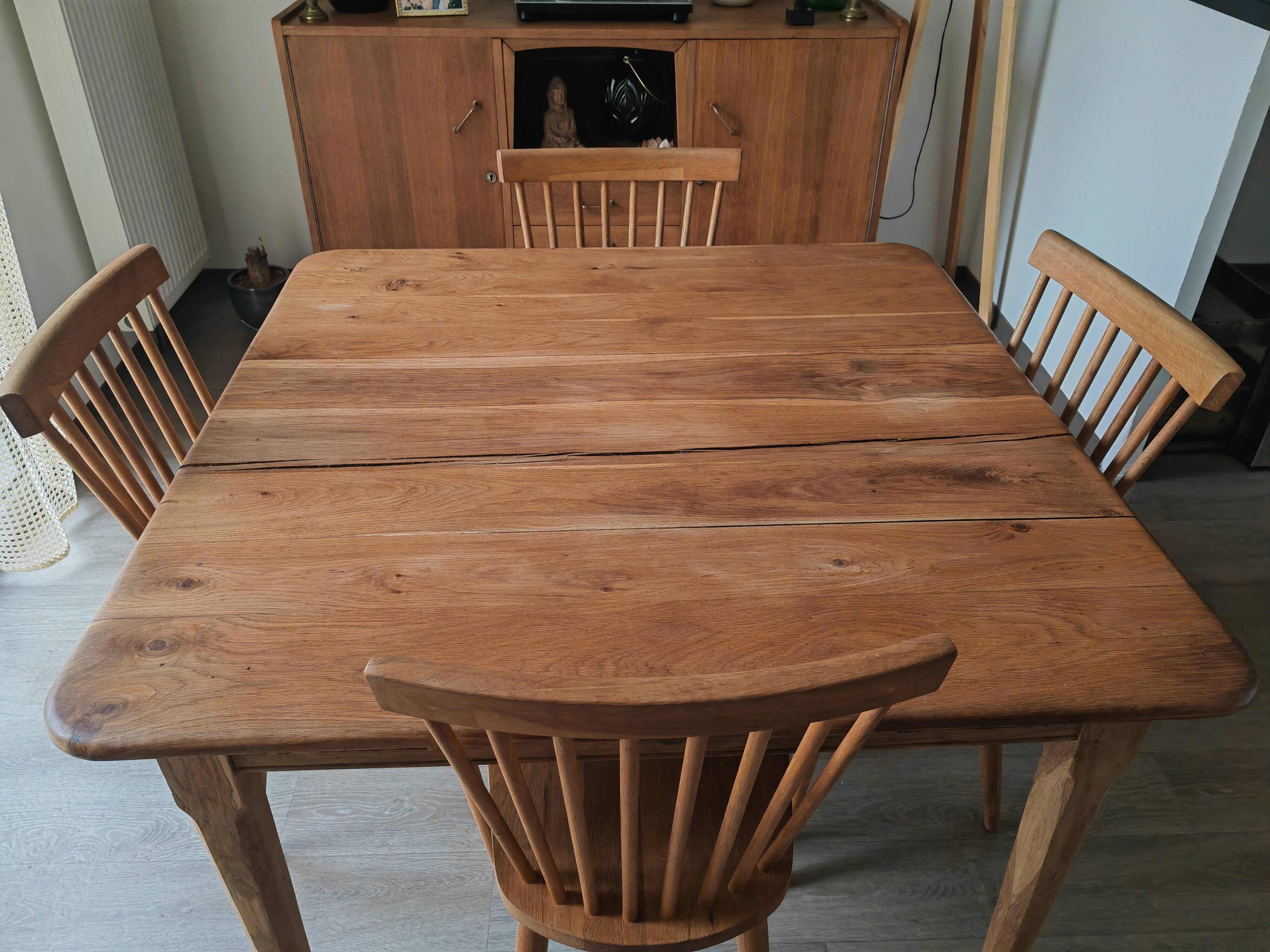Solid oak farm table