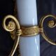 2 gilt bronze empire restoration porcelain wall lights sconces