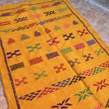 Handmade wool Berber rug – Colourful bohemian Moroccan kilim
