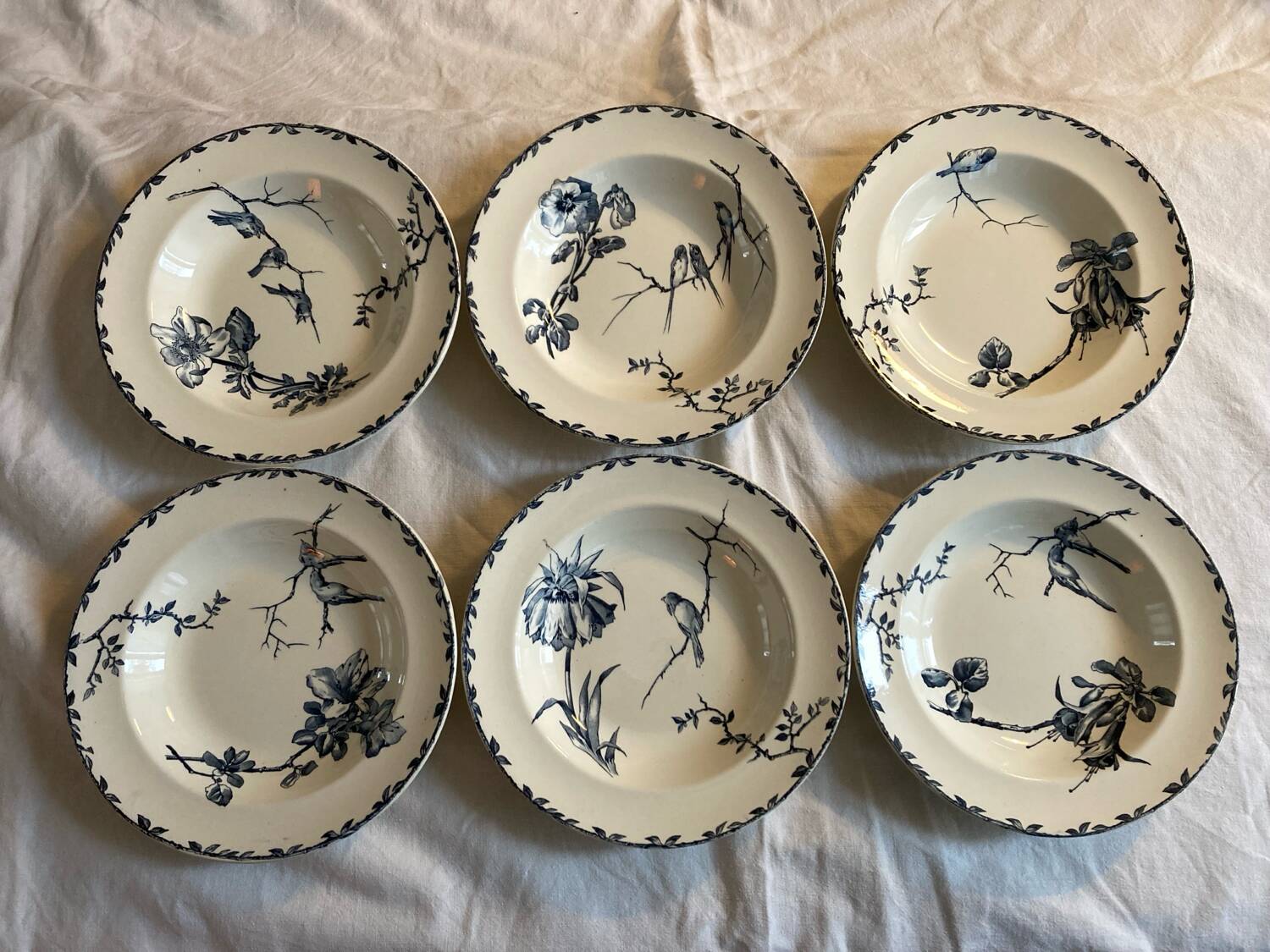 6 Spring Oxford ironstone soup plates