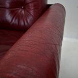 Pair of vintage leather armchairs , Czechoslovakia 1970s