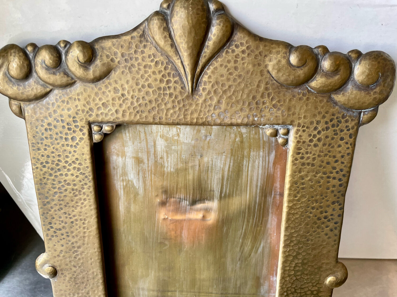 Art nouveau brass metal frame