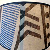 Large terracotta lamp and vintage tribal lampshade