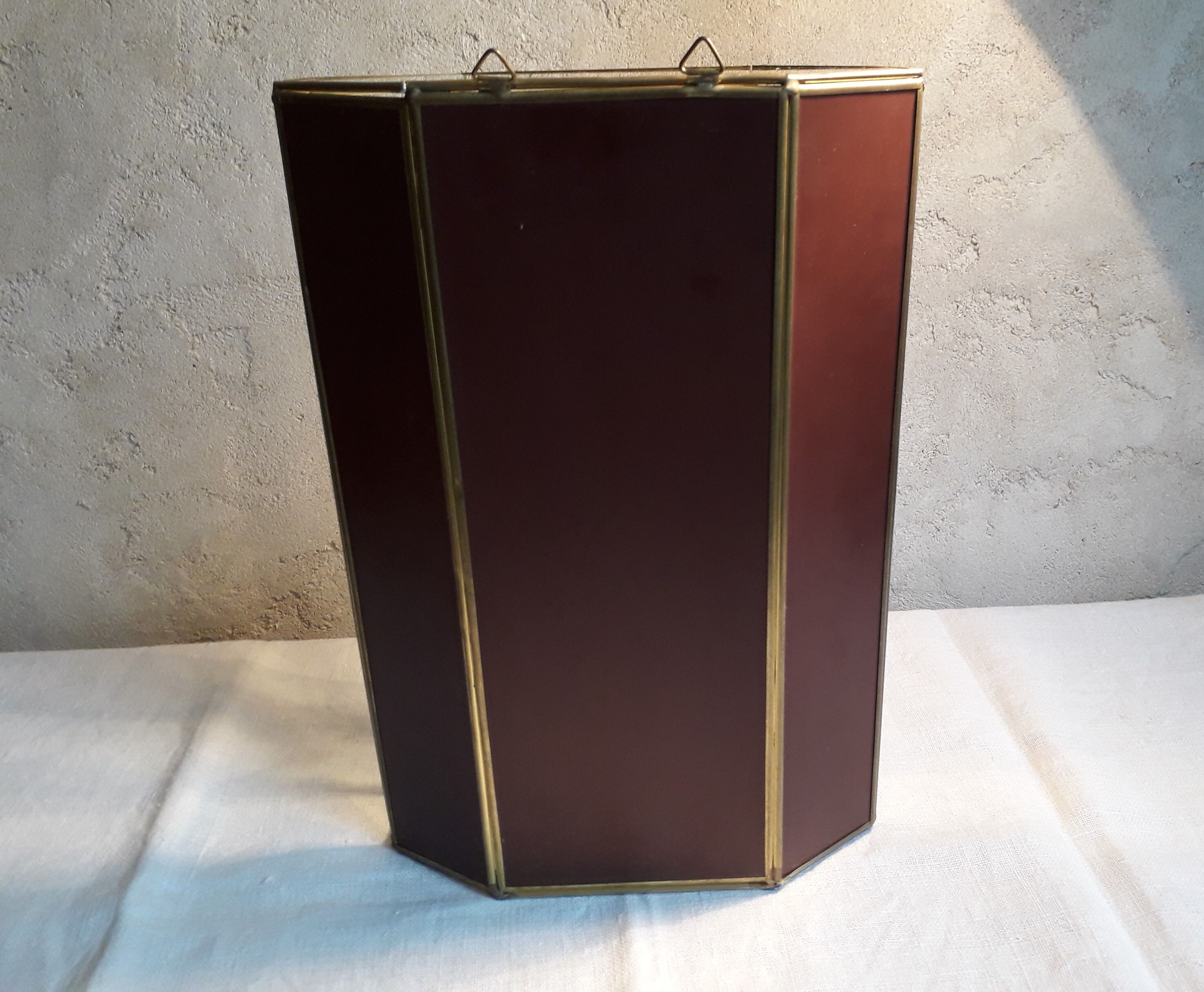 Glass and brass display case for collectibles