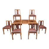 Lot table et ses 6 chaises Art déco de Saddier & fils
